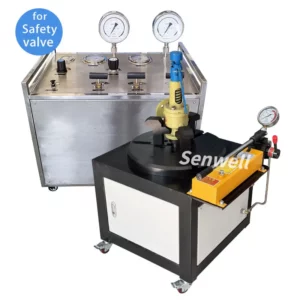 A manual pressure relief valve tester