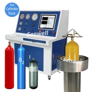 A gas cylinder hydrostatic test machine with water jacket