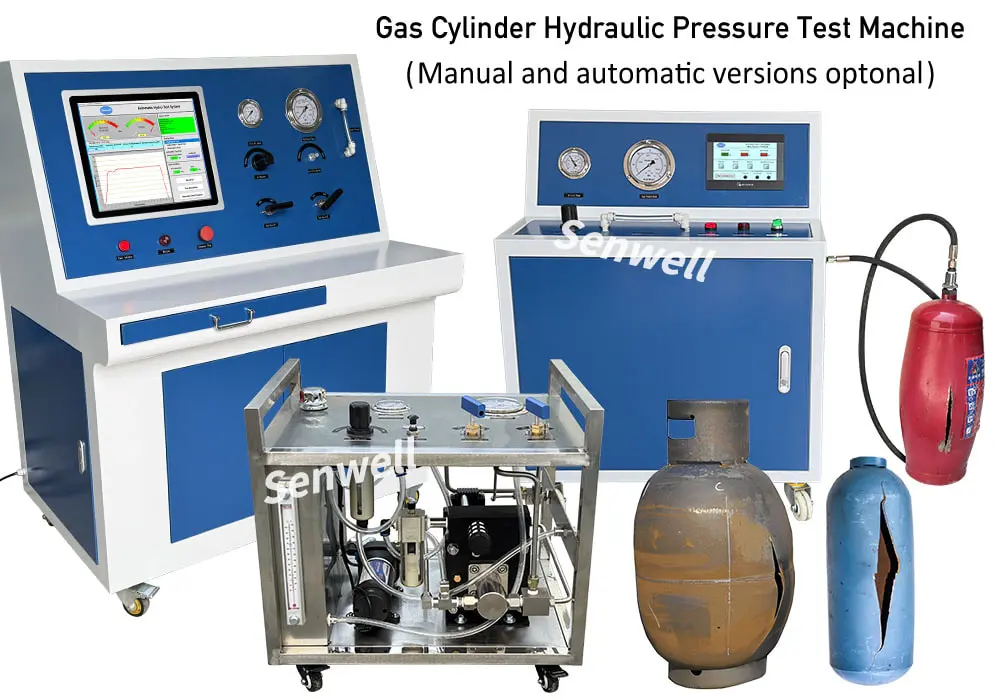 Gas cylinder hydraulic pressure test equipment