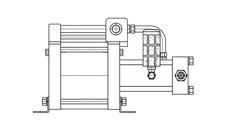 Schematic diagram of high pressure gas pump