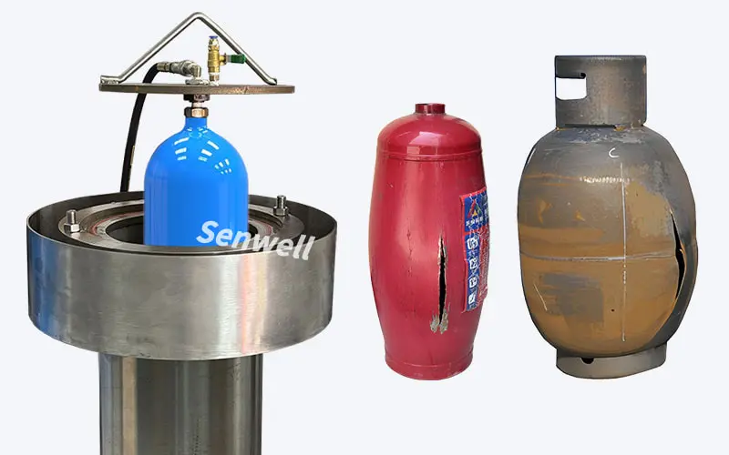 Gas cylinder hydrostatic test scene