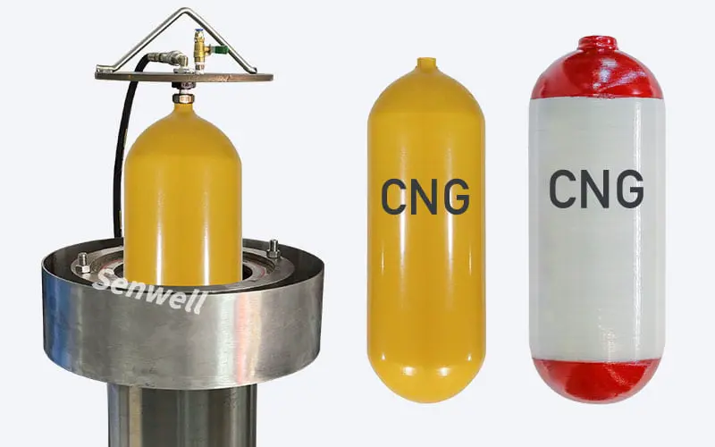 CNG cylinder hydro test scene