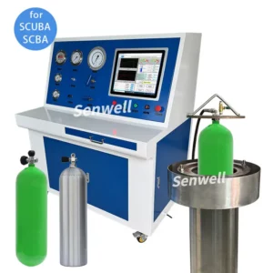 A scuba cylinder hydro test machine