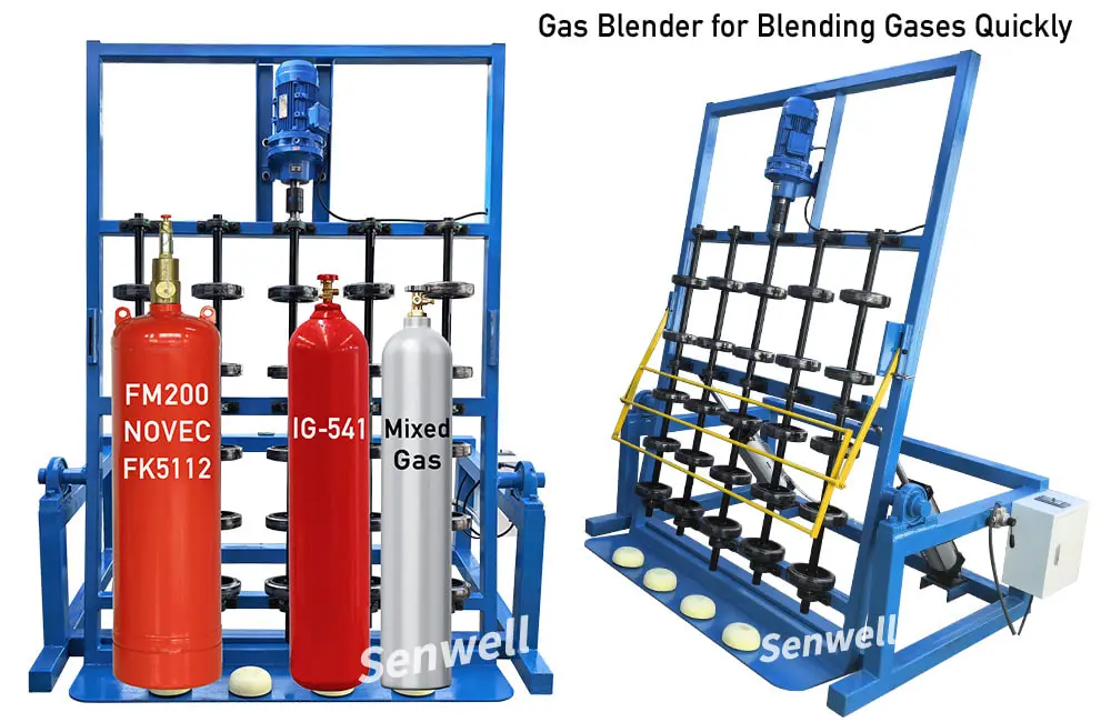 A gas blender for bleeding gases