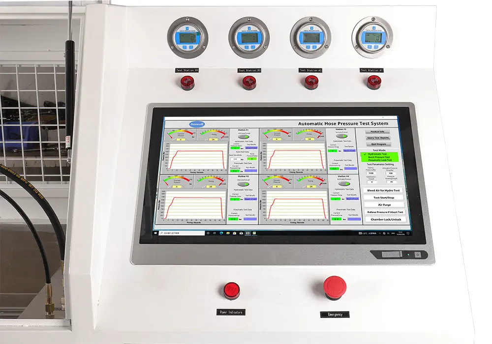 The control software in hose testing equipment